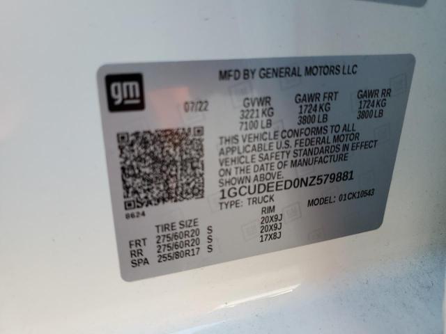1GCUDEED0NZ579881 Chevrolet Silverado