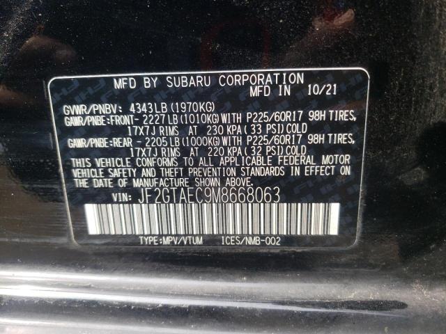 JF2GTAEC9M8668063 Subaru Crosstrek