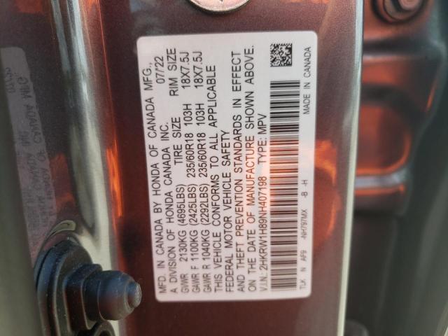 2HKRW1H89NH407198 Honda CR-V EXL