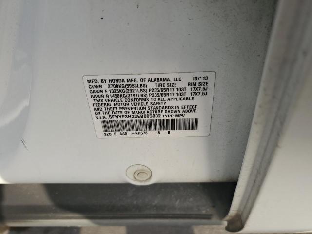 5FNYF3H23EB005002 Honda PILOT LX