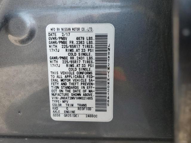 JN8AT2MV1HW021465 Nissan ROGUE S