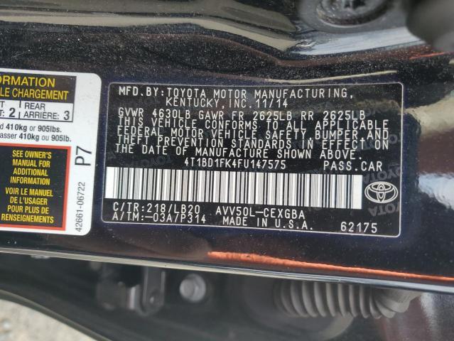 4T1BD1FK4FU147575 Toyota CAMRY HYBR
