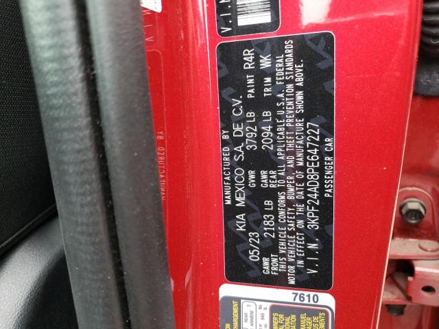 3KPF24AD8PE647227 KIA FORTE LX