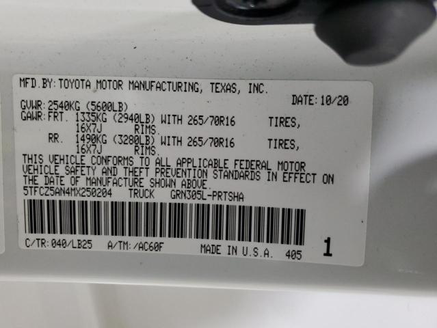 5TFCZ5AN4MX250204 Toyota TACOMA DOU