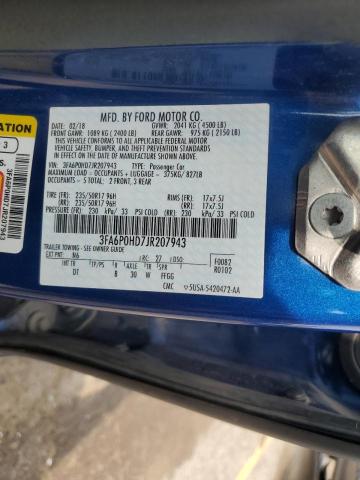 3FA6P0HD7JR207943 Ford FUSION SE