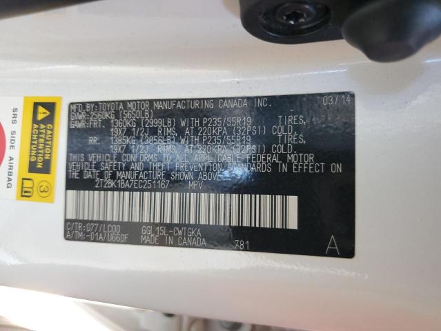 2T2BK1BA7EC251167 Lexus RX 350 BAS