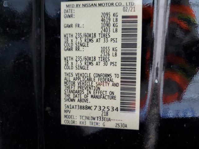 5N1AT3BB8MC732534 Nissan ROGUE SV