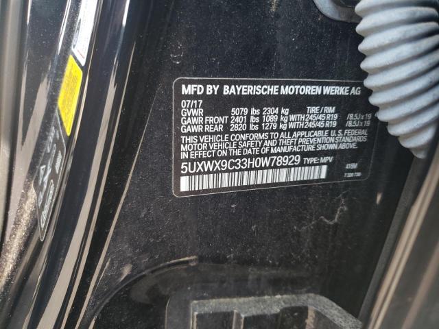 5UXWX9C33H0W78929 BMW X3 XDRIVE2