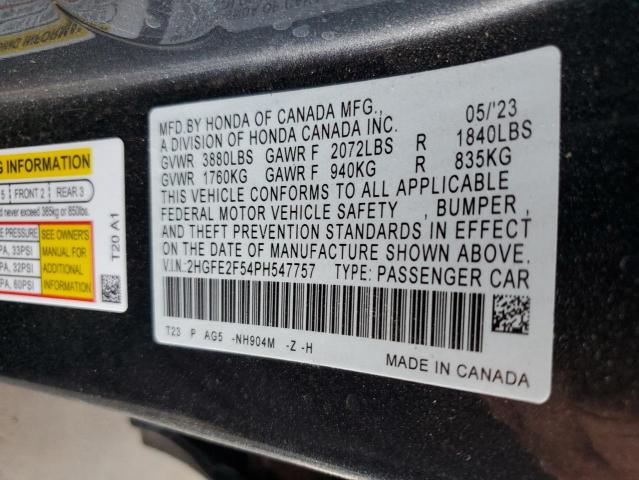 2HGFE2F54PH547757 Honda CIVIC SPOR