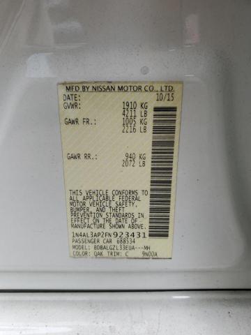 1N4AL3AP2FN923431 Nissan ALTIMA 2.5