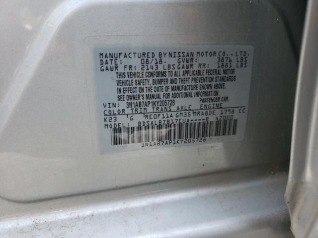 3N1AB7AP1KY205728 Nissan SENTRA S