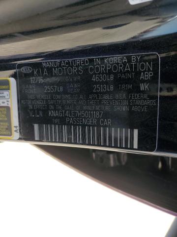 KNAGT4LE7H5011187 KIA OPTIMA HYB
