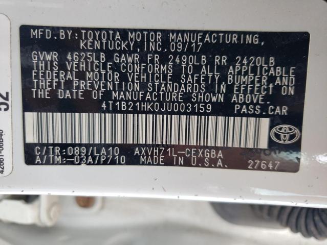4T1B21HK0JU003159 Toyota CAMRY HYBR