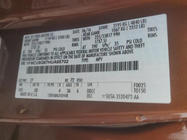 1FMCU9G97HUA95702 Ford ESCAPE SE