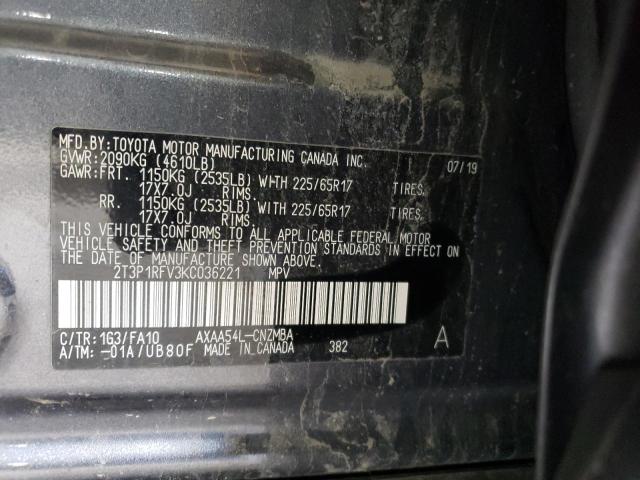 2T3P1RFV3KC036221 Toyota Rav4 Xle