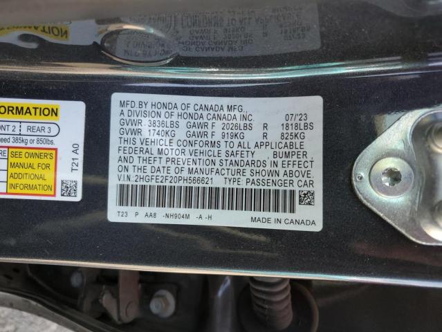 2HGFE2F20PH566621 Honda Civic Lx