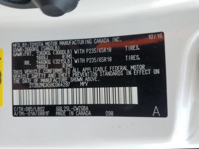2T2BZMCA5HC064297 Lexus RX 350 BAS