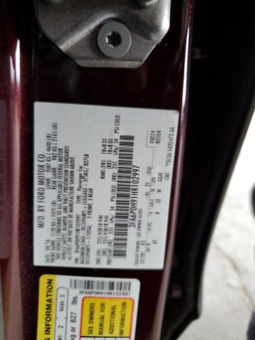 3FA6P0H91HR102997 Ford FUSION SE