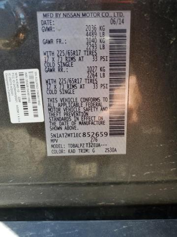 5N1AT2MT1EC852659 Nissan ROGUE S