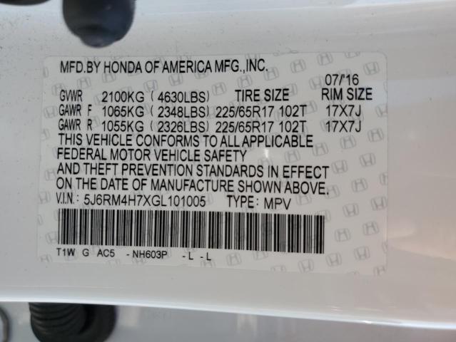 5J6RM4H7XGL101005 Honda CR-V EXL