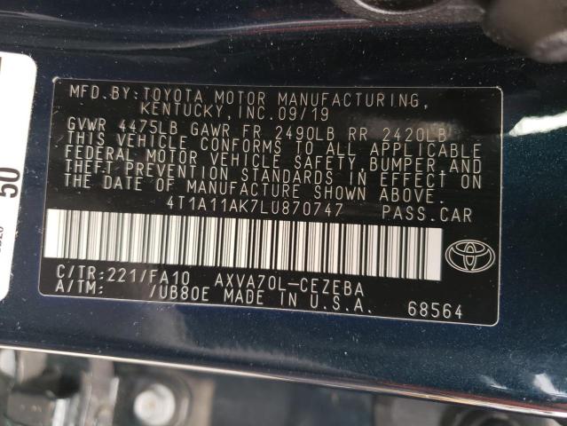 4T1A11AK7LU870747 Toyota CAMRY L