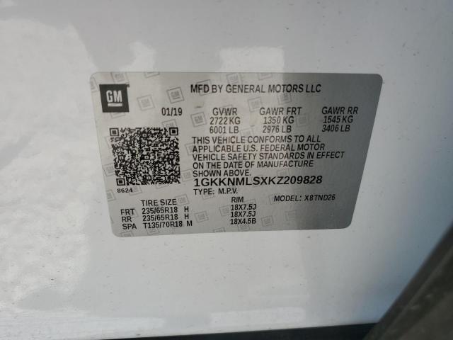 1GKKNMLSXKZ209828 GMC ACADIA SLT