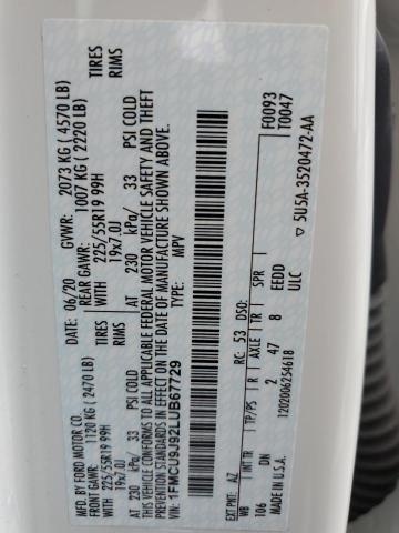 1FMCU9J92LUB67729 Ford ESCAPE TIT