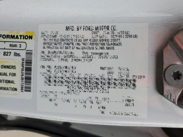 3FA6P0LU9JR172961 Ford FUSION SE