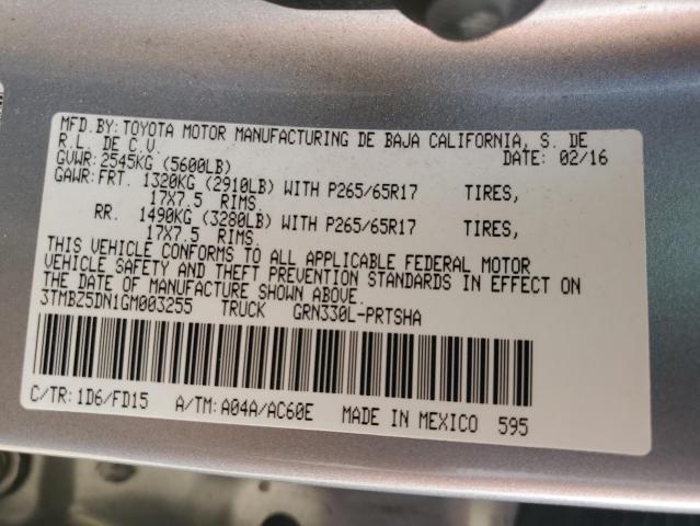 3TMBZ5DN1GM003255 Toyota TACOMA DOU