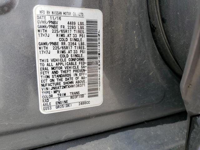 JN8AT2MTXHW136371 Nissan ROGUE S