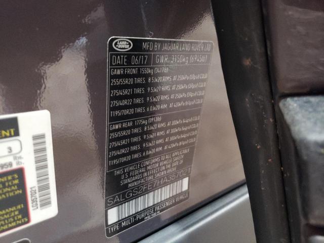SALGS2FE7HA357021 Land Rover RANGE ROVE