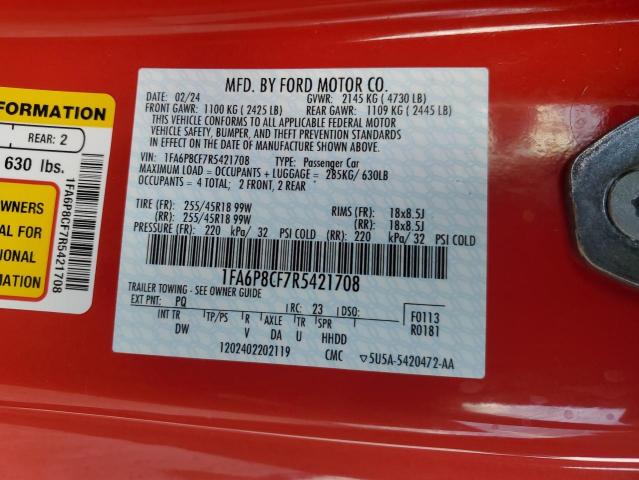 1FA6P8CF7R5421708 Ford MUSTANG GT