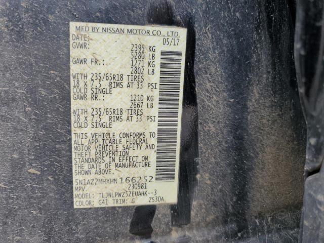 5N1AZ2MHXHN166252 Nissan MURANO S