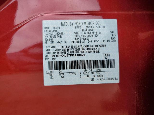 2FMPK4J97PBA48029 Ford EDGE SEL