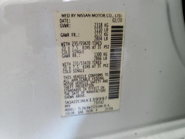 5N1AZ2CJ6LN139997 Nissan MURANO SL