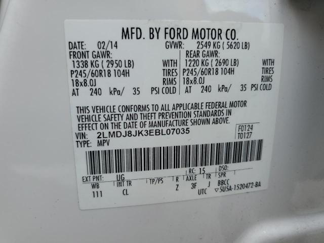 2LMDJ8JK3EBL07035 Lincoln MKX