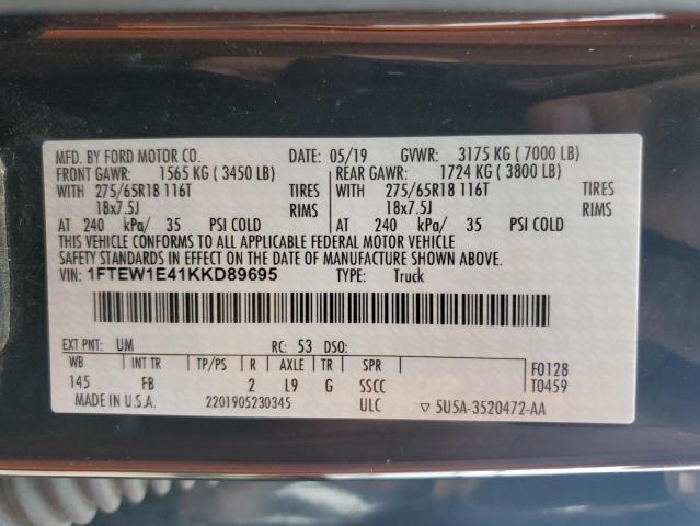 1FTEW1E41KKD89695 Ford F150 SUPER