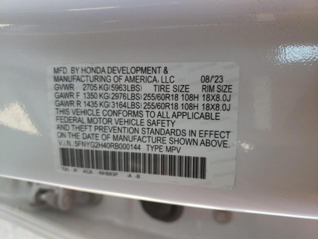 5FNYG2H40RB000144 Honda PILOT EXL