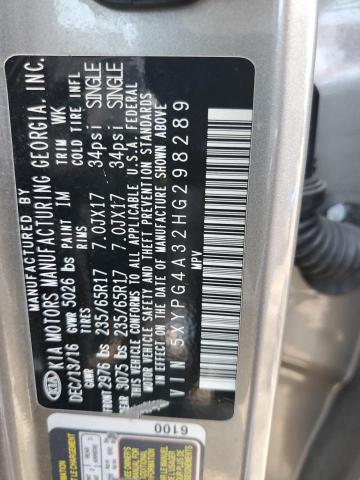 5XYPG4A32HG298289 KIA SORENTO LX