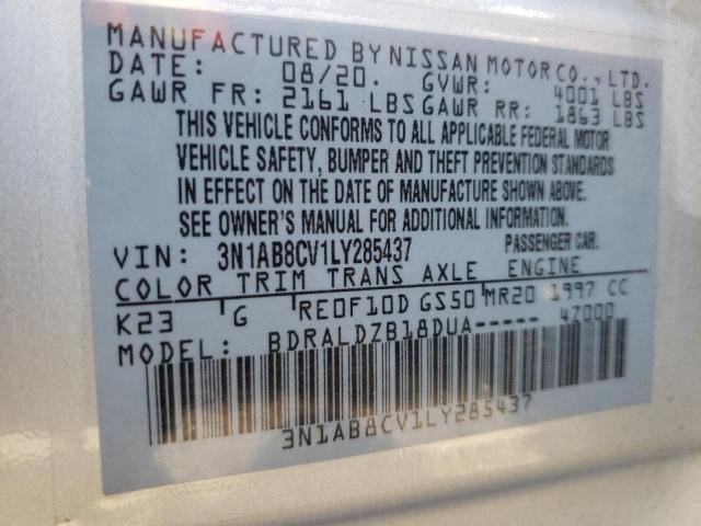3N1AB8CV1LY285437 Nissan SENTRA SV