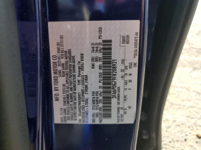 3FA6P0G79FR208921 Ford FUSION S