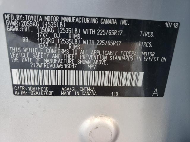 2T3WFREV0JW516017 Toyota RAV4 ADVEN