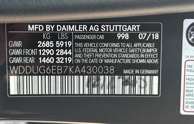 WDDUG6EB7KA430038 Mercedes-Benz S 450 4mat