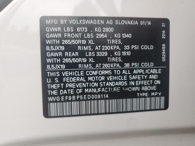 WVGEF9BP5ED009114 Volkswagen TOUAREG V6