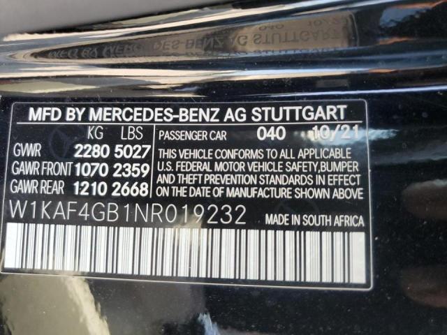 W1KAF4GB1NR019232 Mercedes-Benz C 300