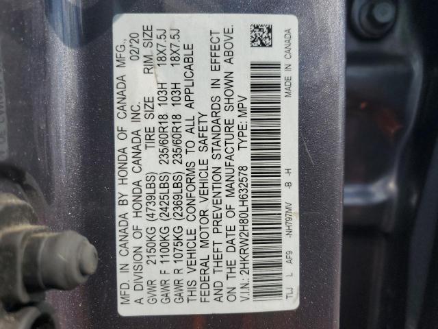 2HKRW2H80LH632578 Honda CR-V EXL