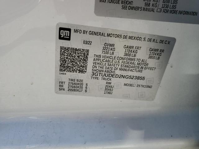 3GTUUDED2NG523855 GMC Sierra K1500 Slt