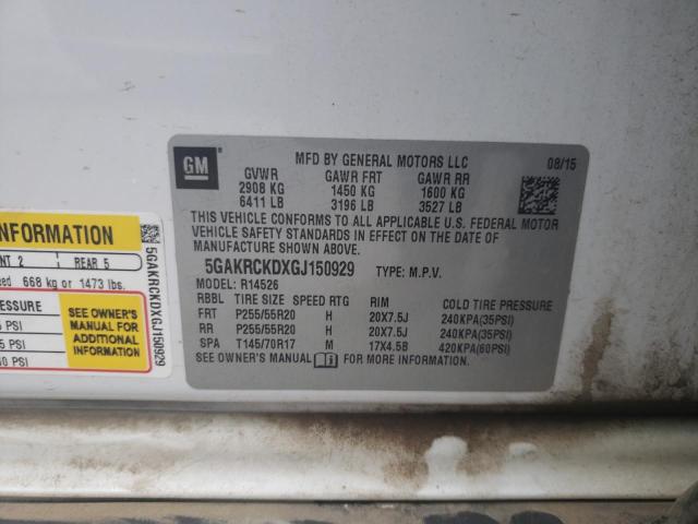 5GAKRCKDXGJ150929 Buick Enclave
