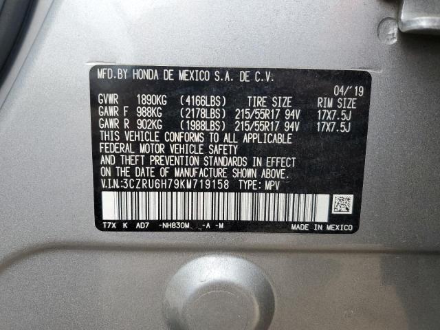 3CZRU6H79KM719158 Honda Hr-v Exl