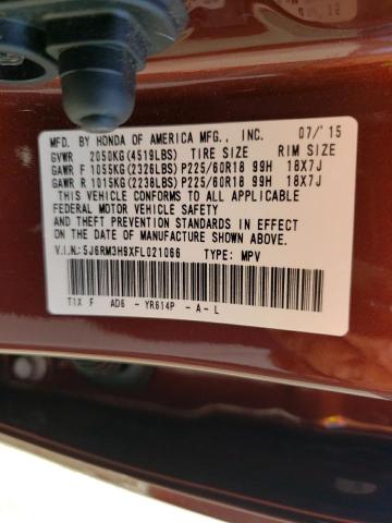 5J6RM3H9XFL021066 Honda Cr-v Touring